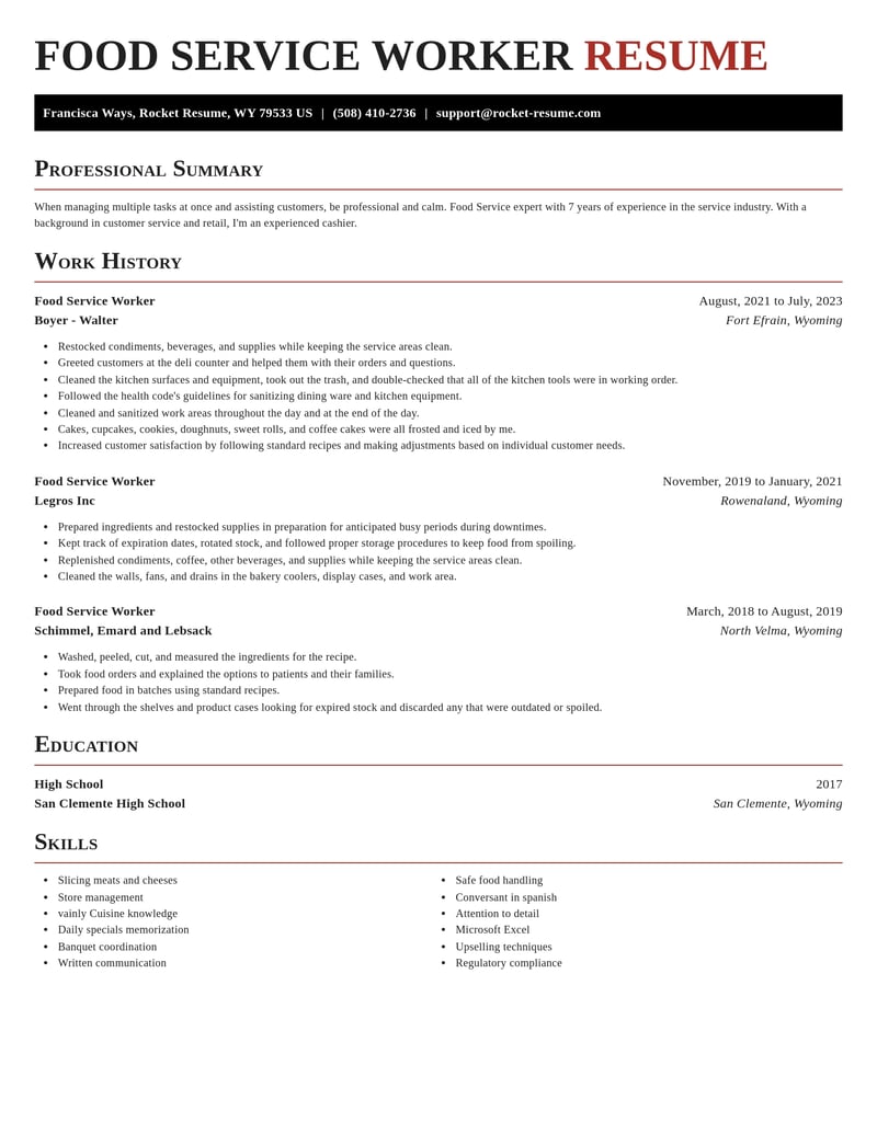 food service worker food and beverage resume exquisite template 0 exq