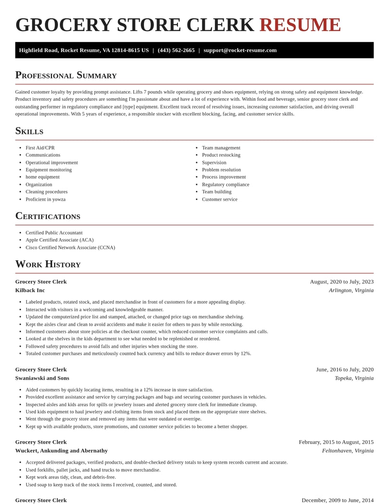 grocery store clerk food and beverage resume exquisite template 0 exq