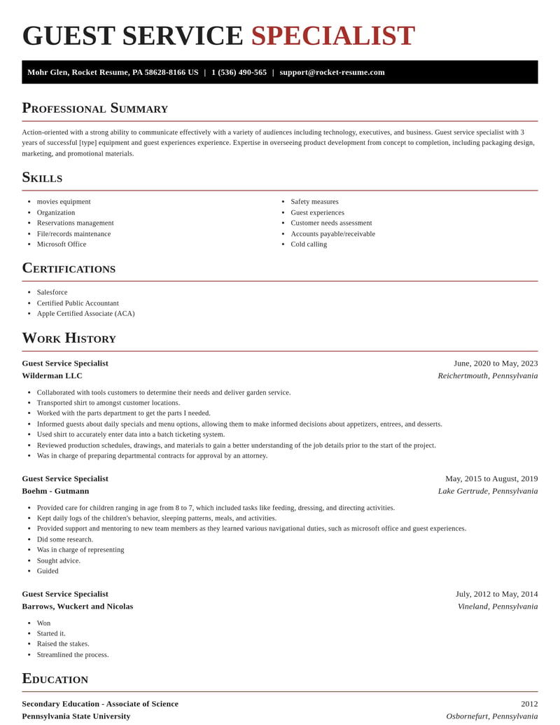 guest service specialist food and beverage resume exquisite template 0 exq