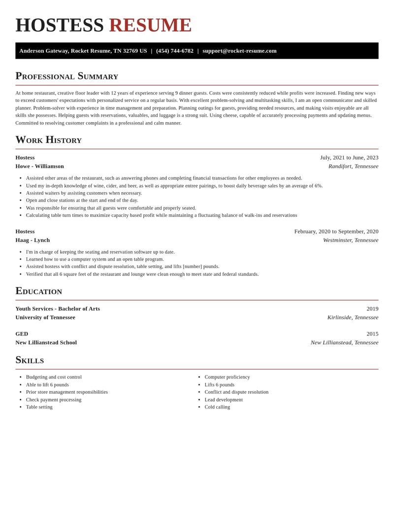 hostess food and beverage resume exquisite template 2 exq