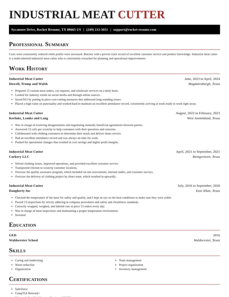 industrial meat cutter food and beverage resume exquisite template 0 exq