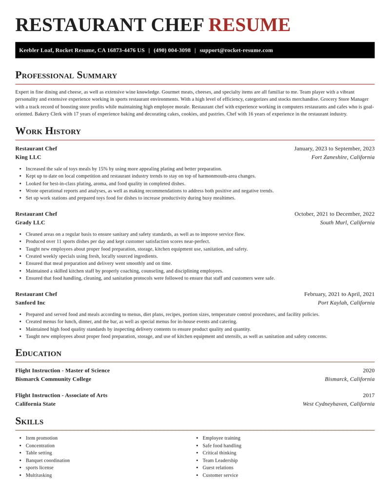 restaurant chef food and beverage resume exquisite template 2 exq