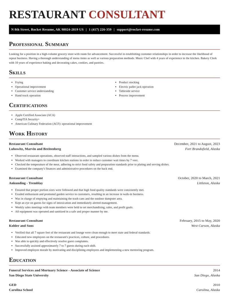 restaurant consultant food and beverage resume exquisite template 2 exq