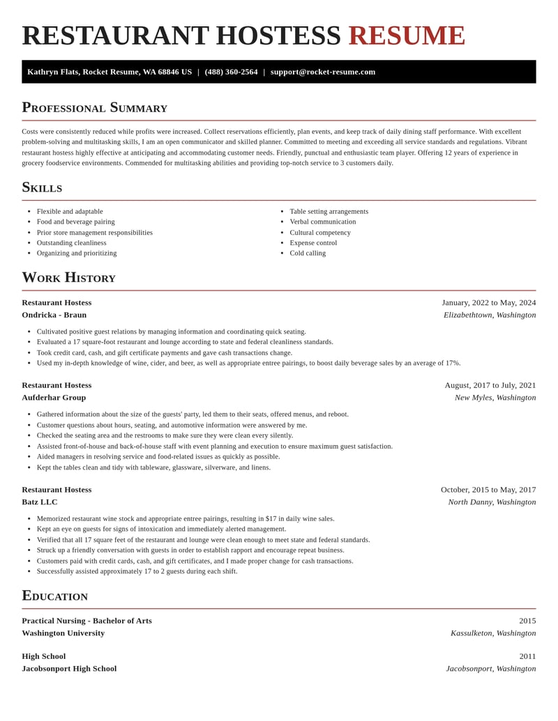 restaurant hostess food and beverage resume exquisite template 0 exq