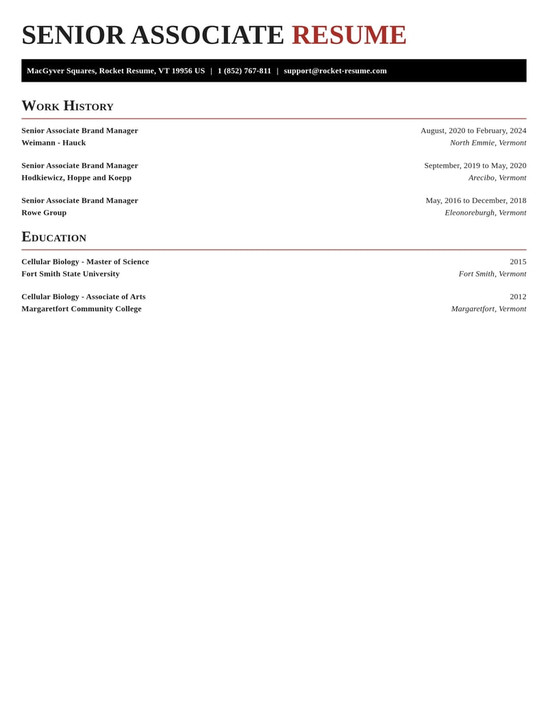 senior associate brand manager food and beverage resume exquisite template 1 exq