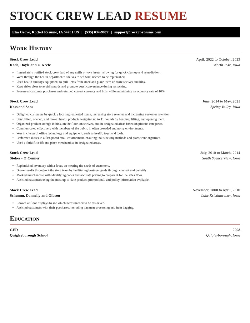 stock crew lead food and beverage resume exquisite template 0 exq