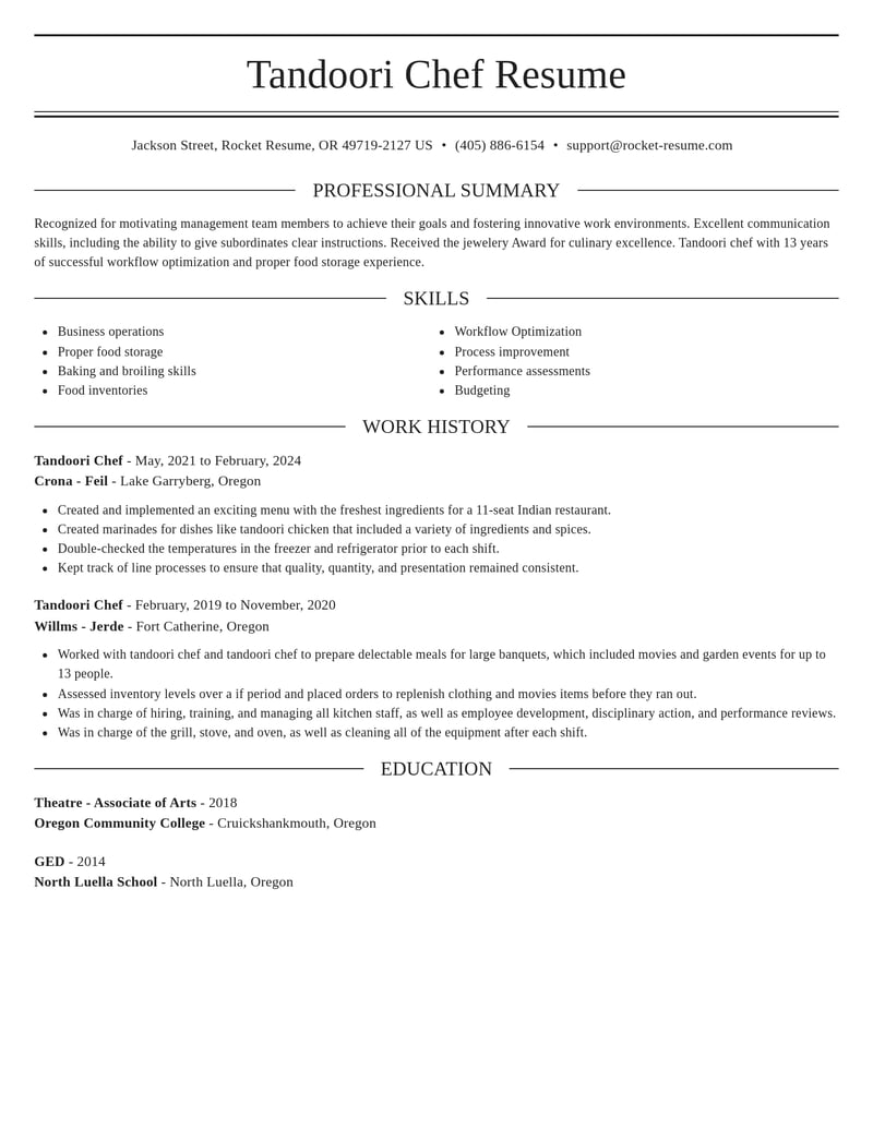 tandoori chef food and beverage resume elegant template 0 ele