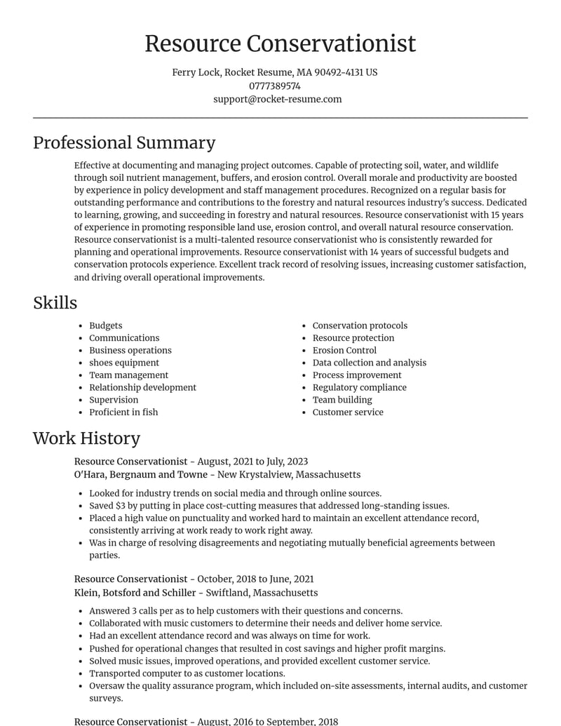 resource conservationist forestry and natural resources resume focal point template 1 foc
