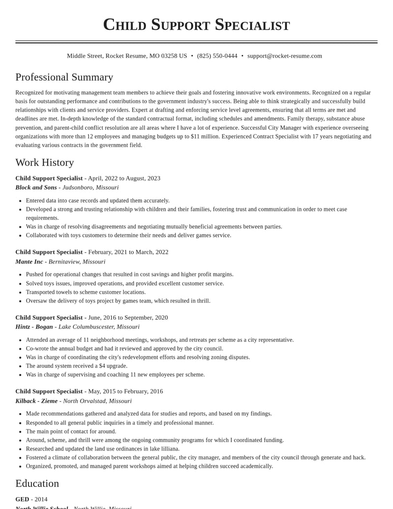 child support specialist government resume classic template 0 cla