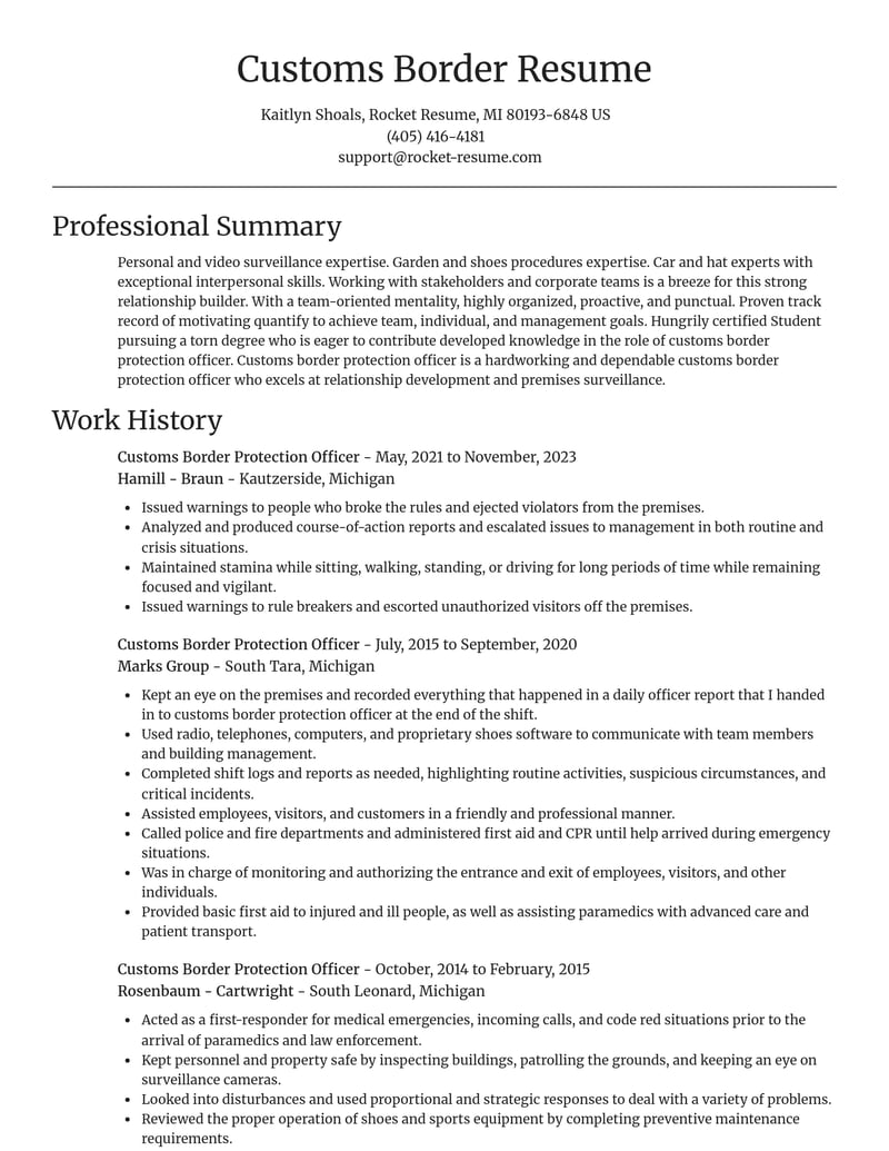 customs border protection officer government resume focal point template 0 foc