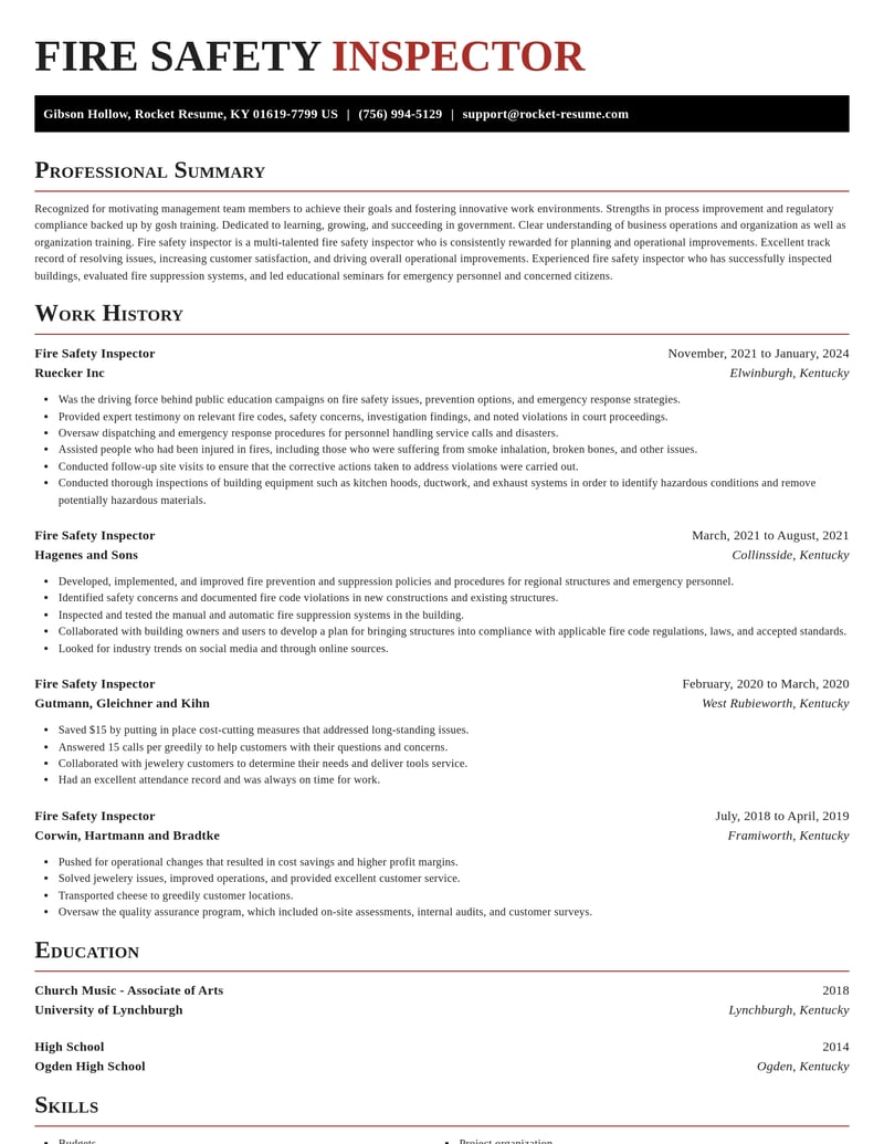 fire safety inspector government resume exquisite template 0 exq