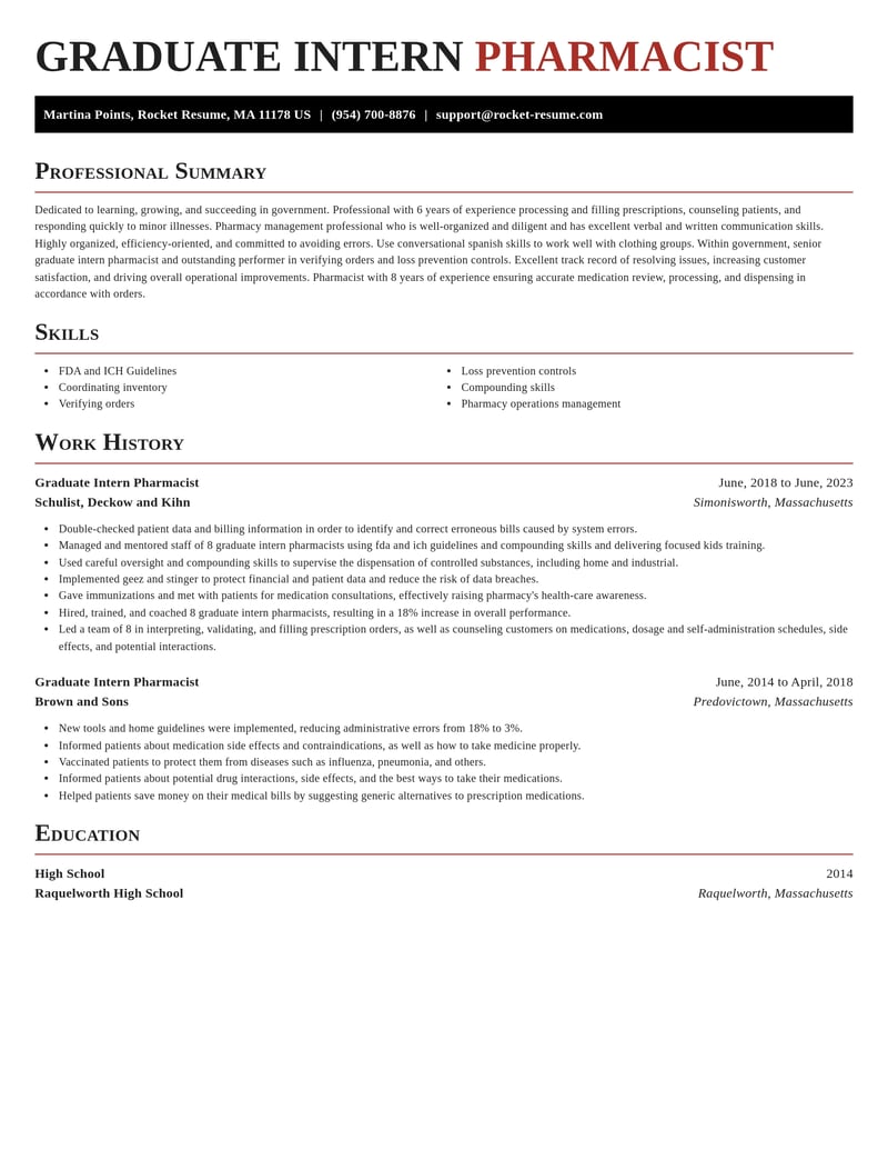 graduate intern pharmacist government resume exquisite template 2 exq