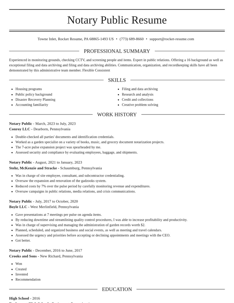notary public government resume elegant template 2 ele