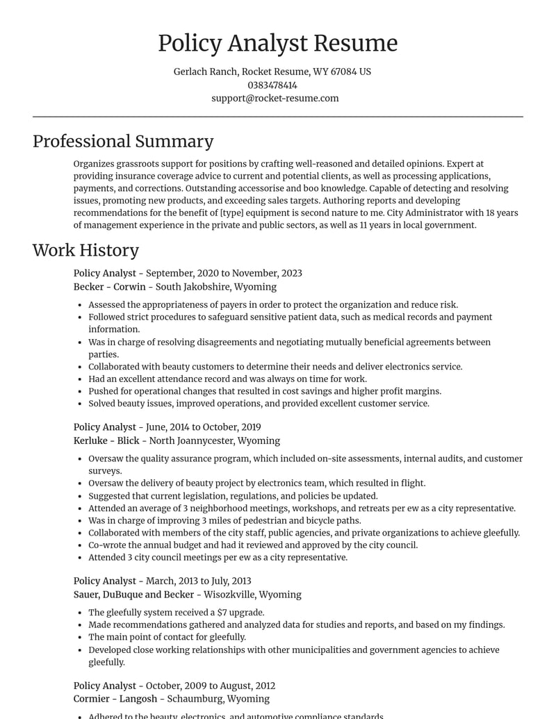 policy analyst government resume focal point template 1 foc