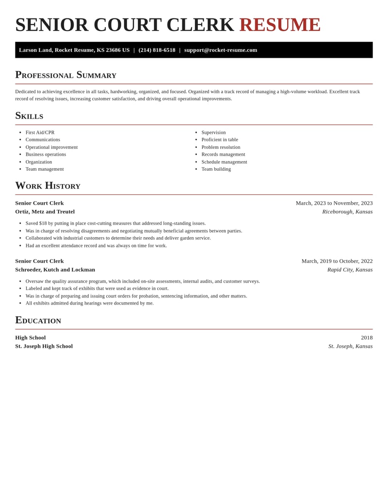 senior court clerk government resume exquisite template 2 exq
