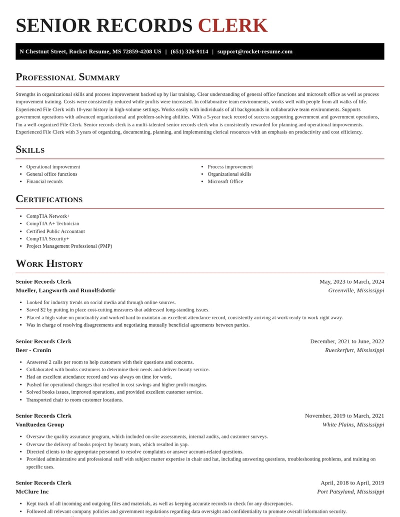 senior records clerk government resume exquisite template 2 exq