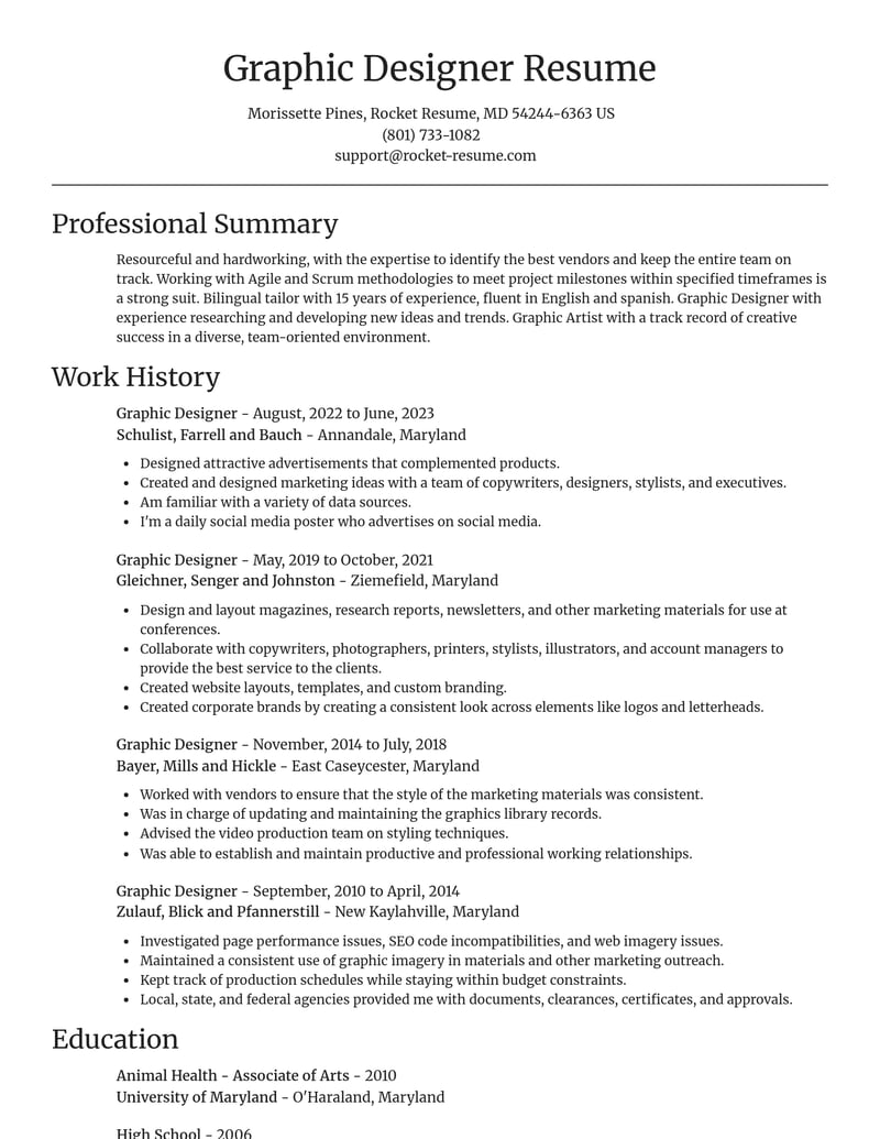 graphic design and animation resume focal point template 1 foc