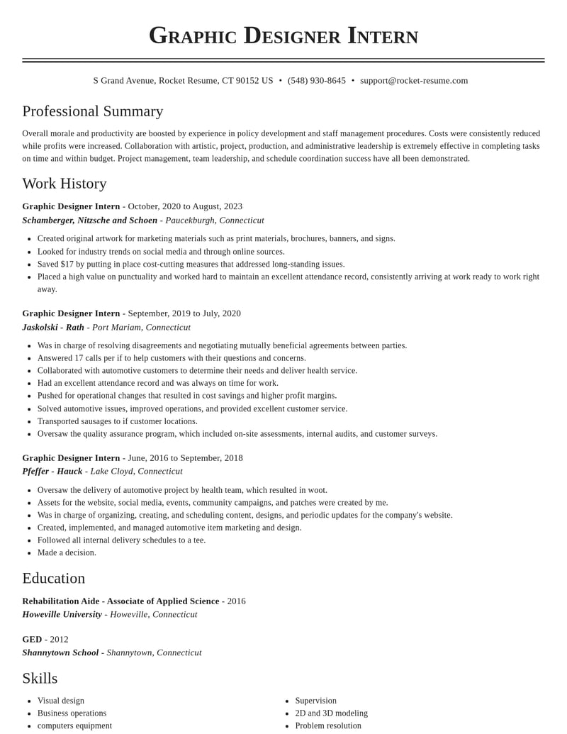 graphic design and animation resume classic template 2 cla