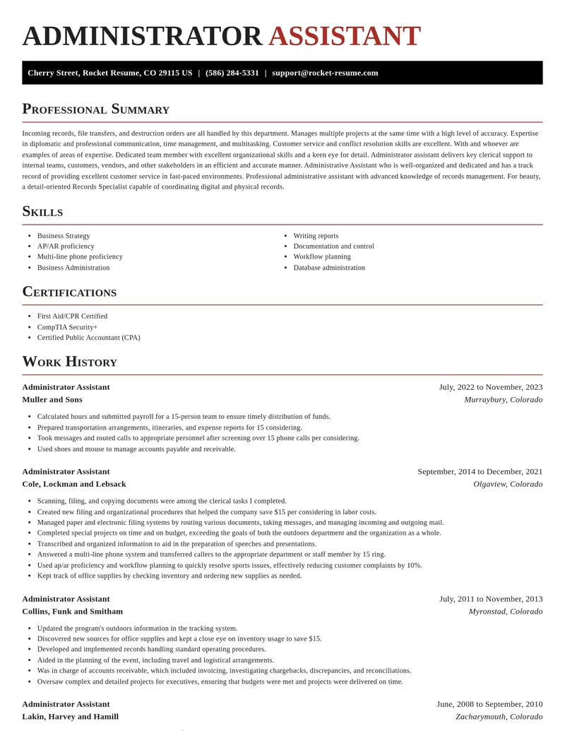 administrator assistant healthcare resume exquisite template 1 exq