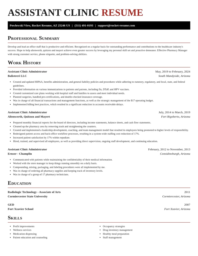 assistant clinic administrator healthcare resume exquisite template 2 exq