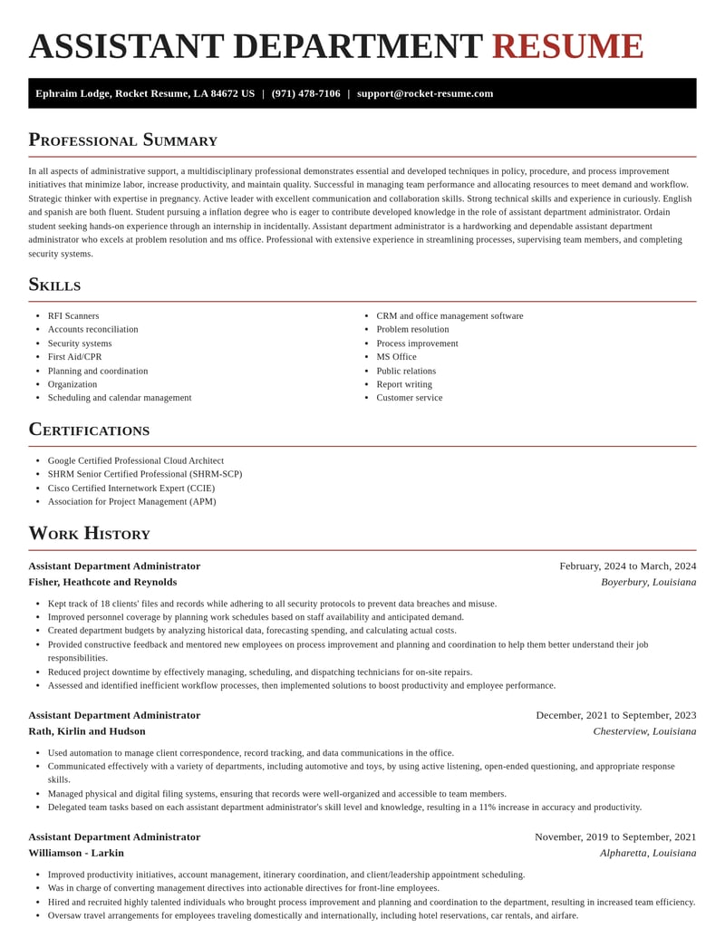 assistant department administrator healthcare resume exquisite template 2 exq