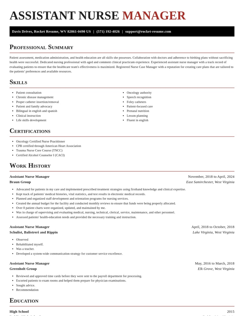 assistant nurse manager healthcare resume exquisite template 0 exq