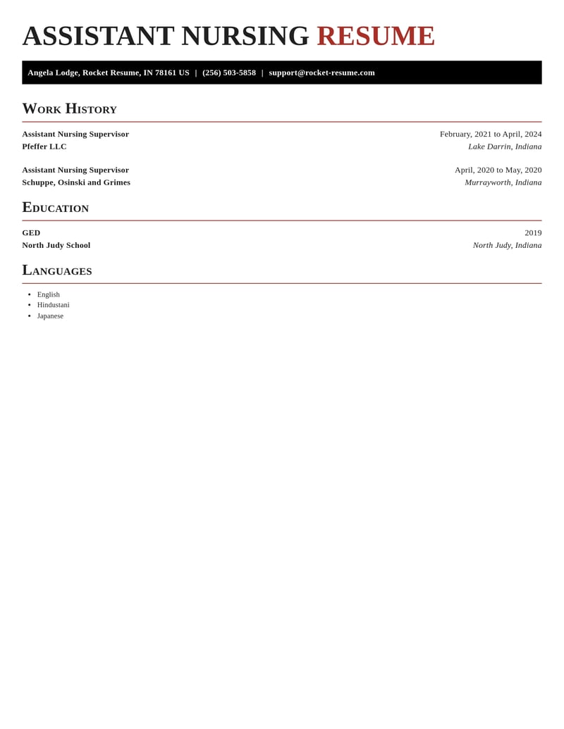 assistant nursing supervisor healthcare resume exquisite template 2 exq