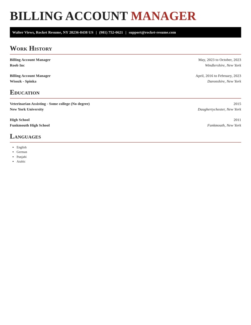 billing account manager healthcare resume exquisite template 1 exq