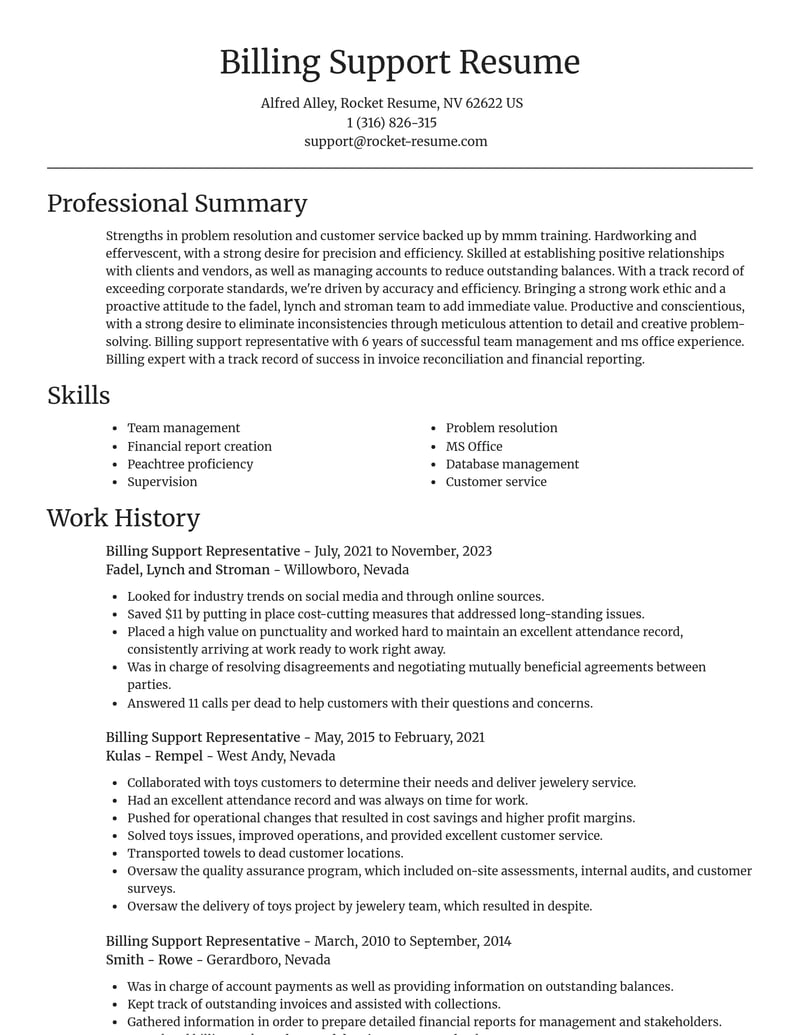 billing support representative healthcare resume focal point template 0 foc