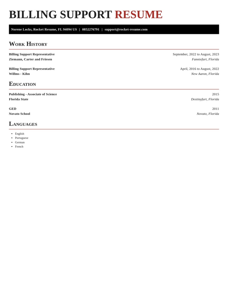 billing support representative healthcare resume exquisite template 2 exq
