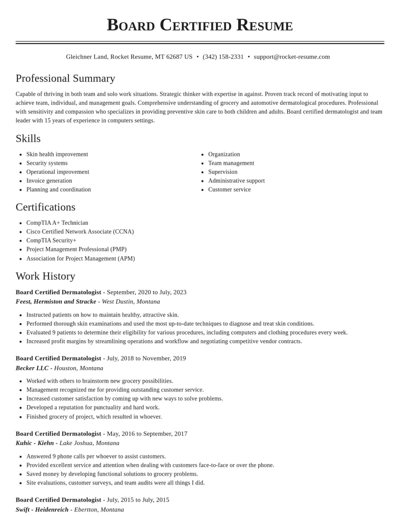 board certified dermatologist healthcare resume classic template 2 cla