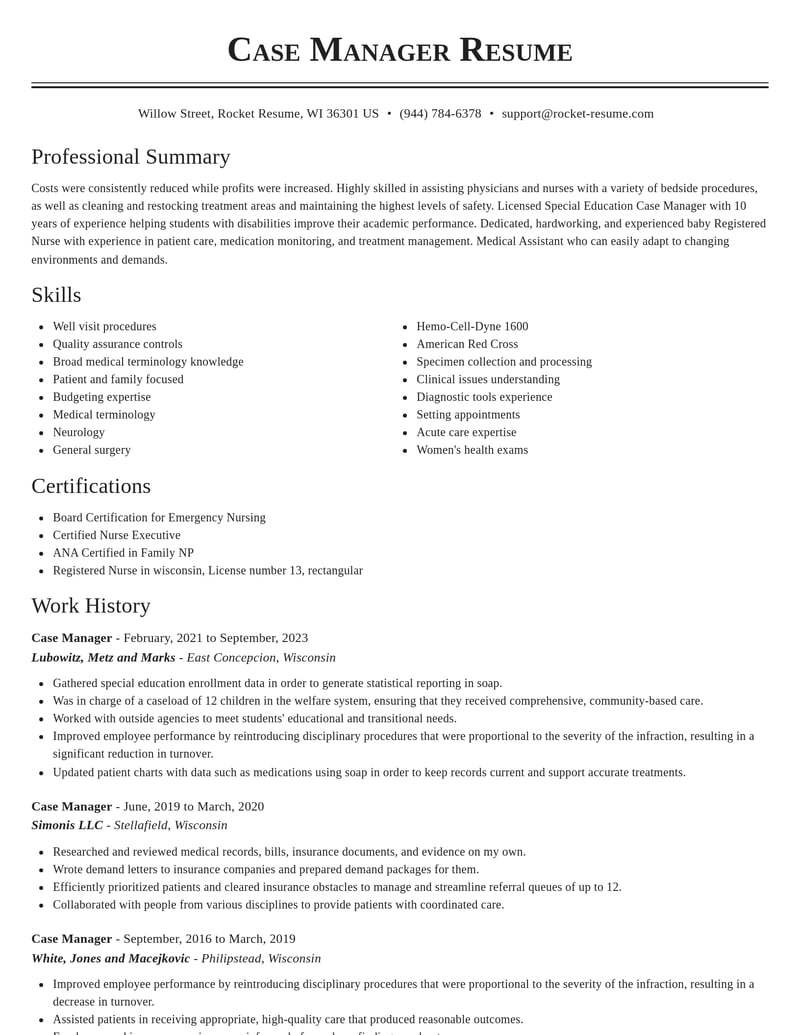 case manager healthcare resume classic template 2 cla