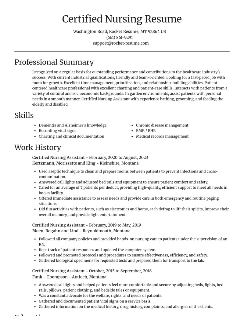 certified nursing assistant healthcare resume focal point template 0 foc