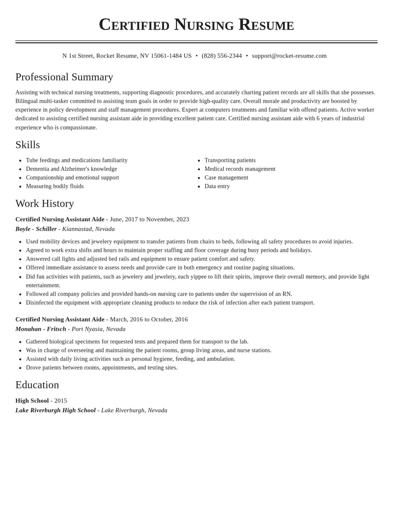 certified nursing assistant aide healthcare resume classic template 0 cla