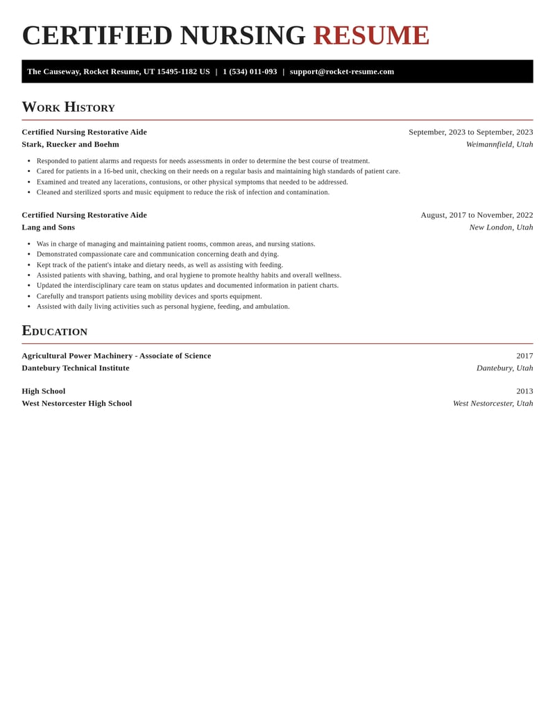 certified nursing restorative aide healthcare resume exquisite template 0 exq