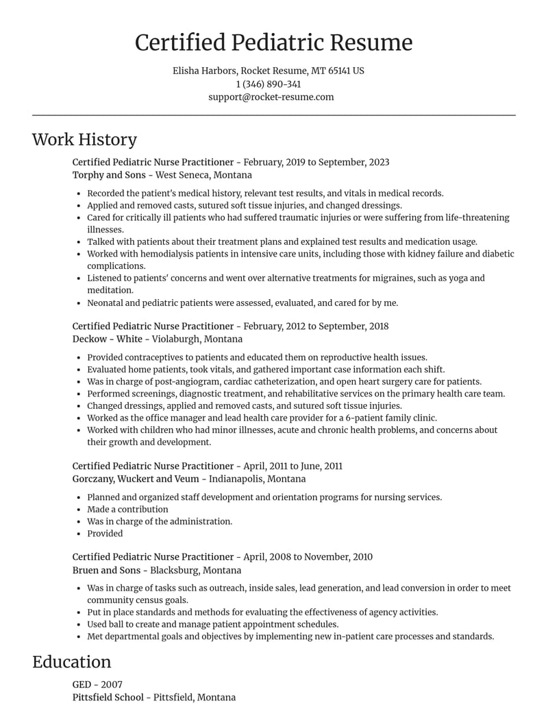 certified pediatric nurse practitioner healthcare resume focal point template 2 foc