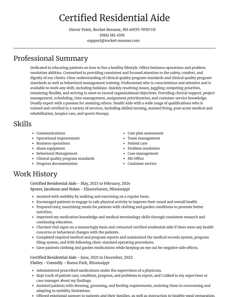 certified residential aide healthcare resume focal point template 0 foc