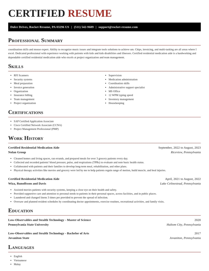 certified residential medication aide healthcare resume exquisite template 0 exq