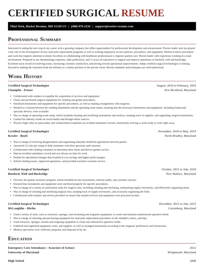 certified surgical technologist healthcare resume exquisite template 1 exq