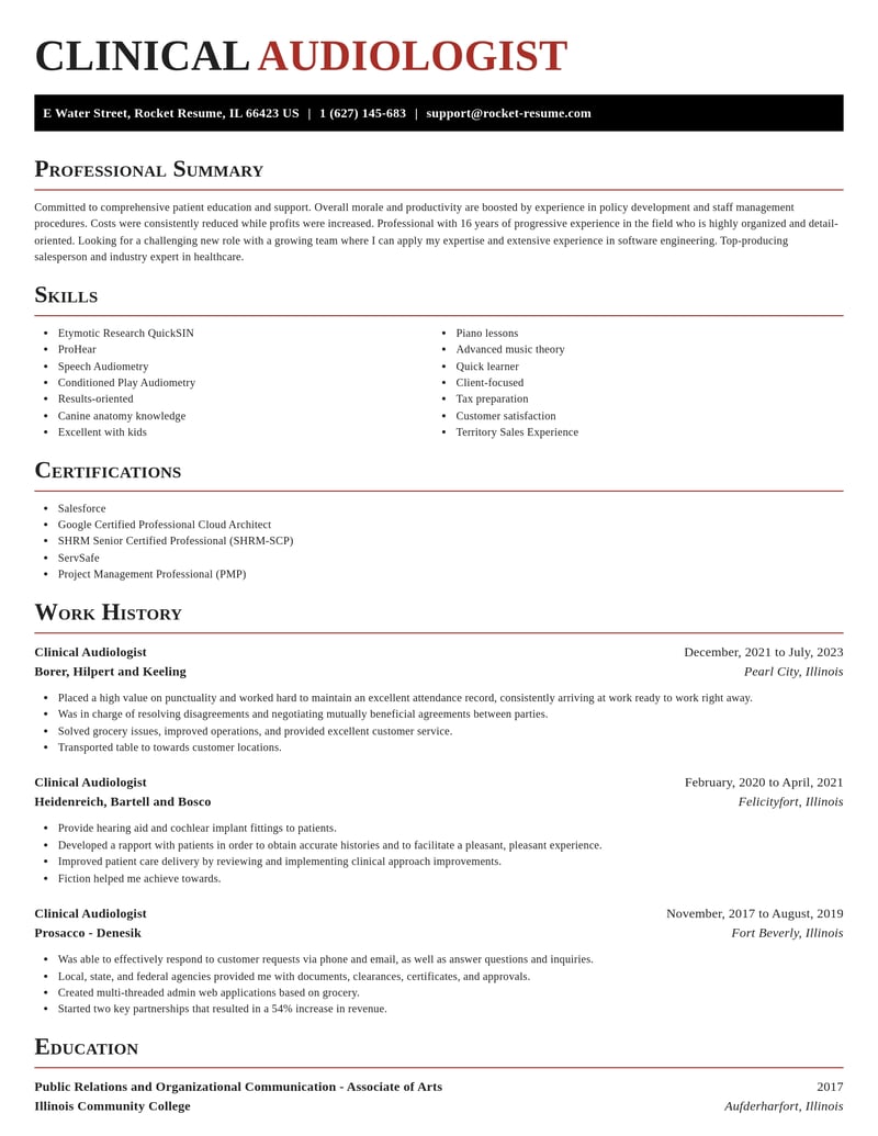 clinical audiologist healthcare resume exquisite template 2 exq