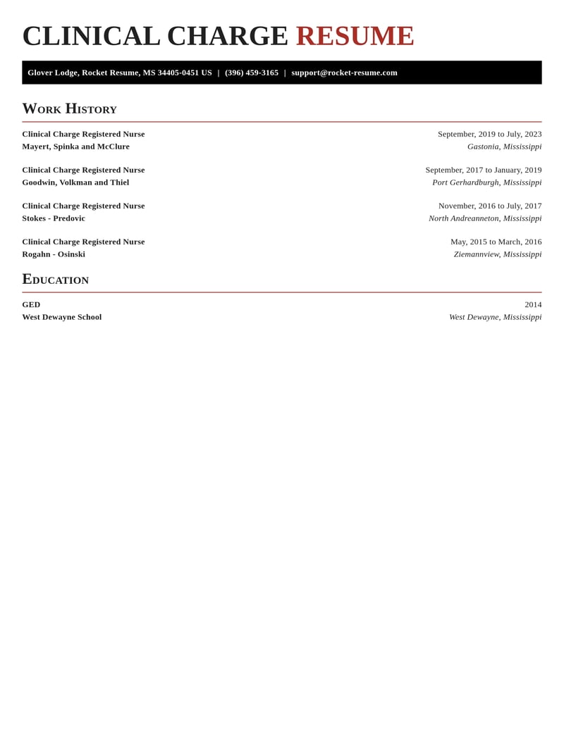 clinical charge registered nurse healthcare resume exquisite template 0 exq