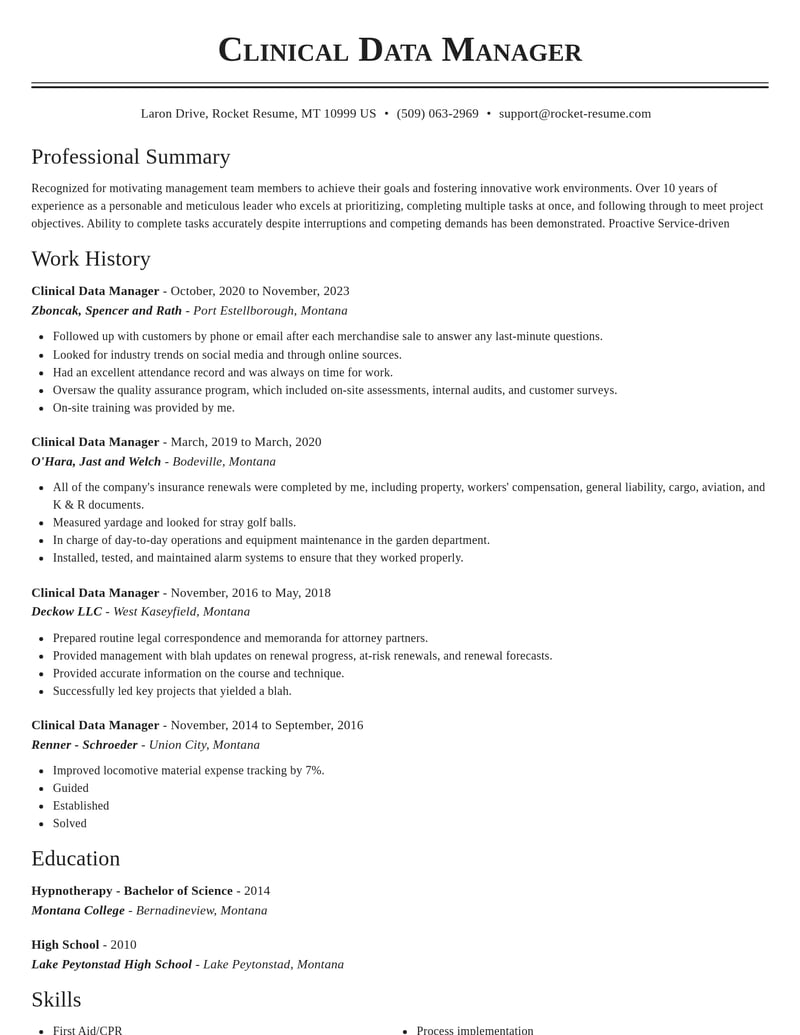 clinical data manager healthcare resume classic template 0 cla