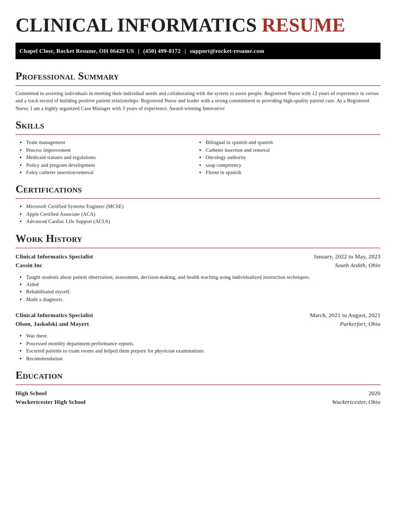 clinical informatics specialist healthcare resume exquisite template 2 exq