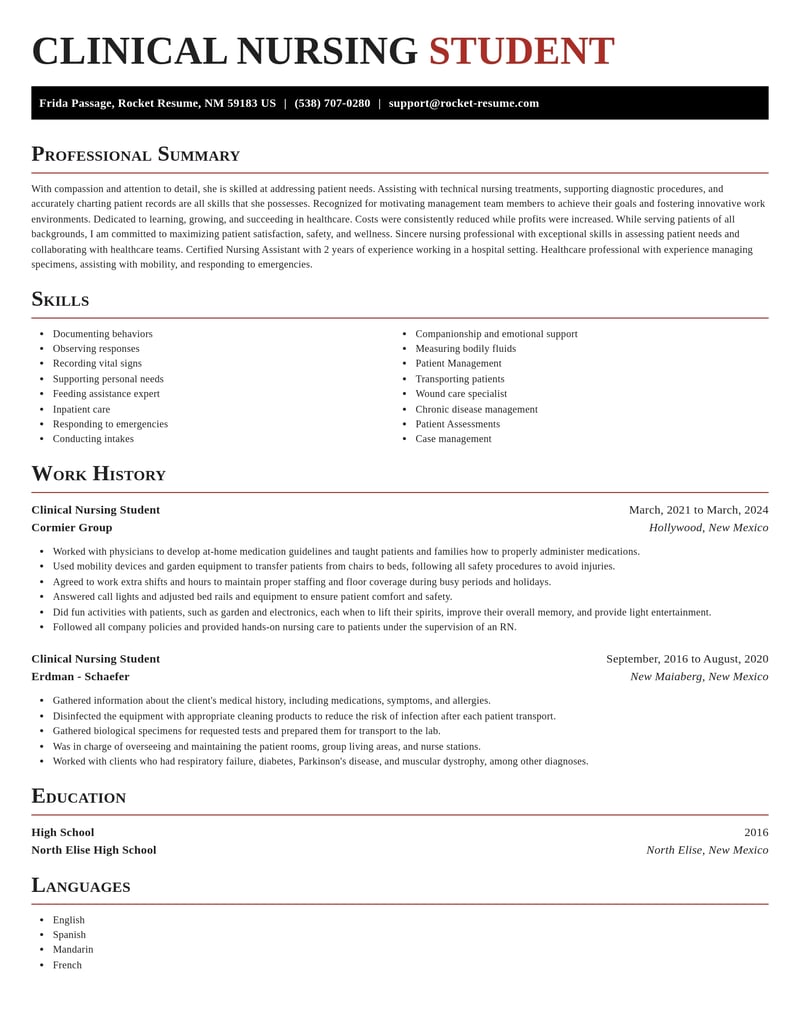 clinical nursing student healthcare resume exquisite template 2 exq