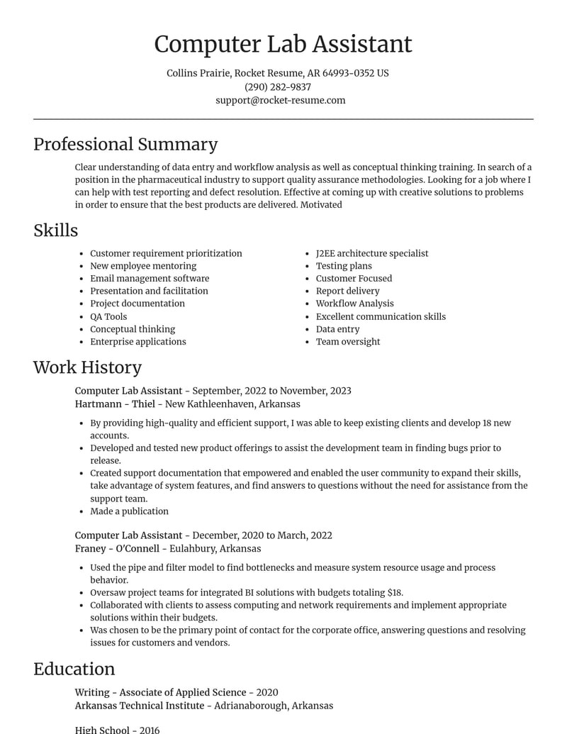 computer lab assistant healthcare resume focal point template 0 foc