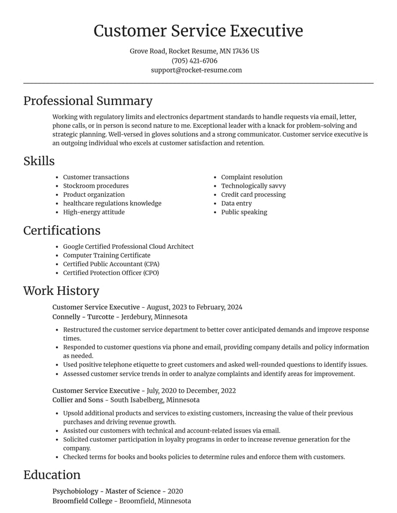 customer service executive healthcare resume focal point template 0 foc