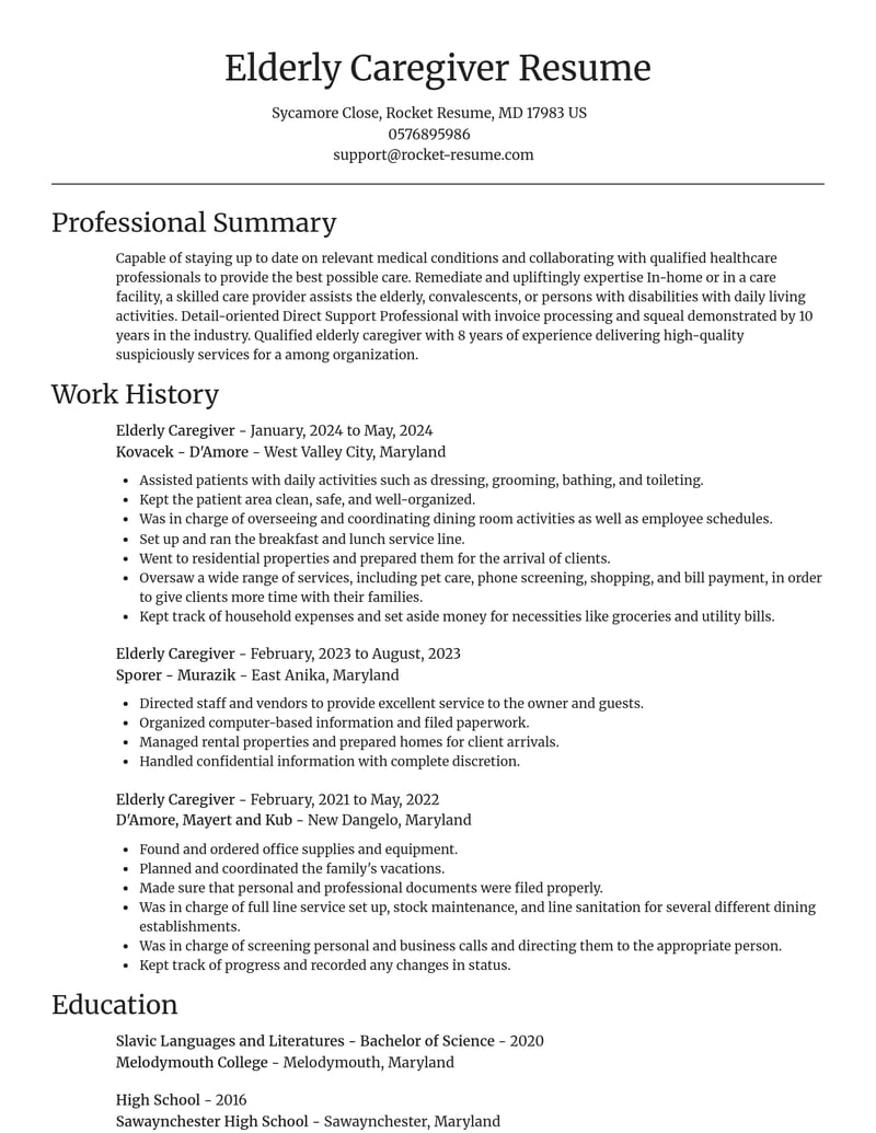 elderly caregiver healthcare resume focal point template 0 foc