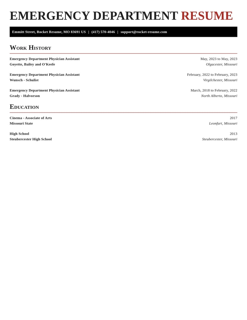 emergency department physician assistant healthcare resume exquisite template 2 exq