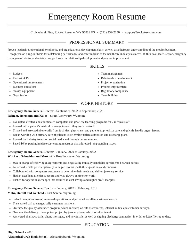 emergency room general doctor healthcare resume elegant template 2 ele