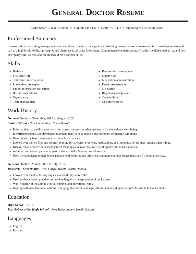 general doctor healthcare resume classic template 0 cla